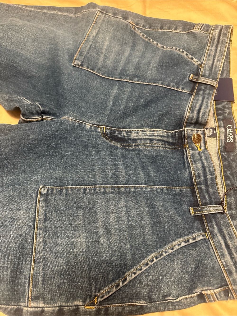 Chaps Women's Blue Relaxed Jeans with Contrast Stitching